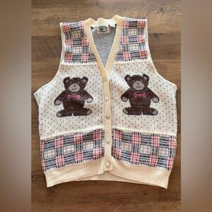 Vintage Teddy Bear Sweater Vest